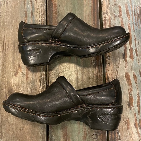 B.O.C. Peggy Clogs Black Leather Comfort Shoes Career Walking Womens Size 8 - Picture 4 of 14